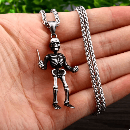 Jewelry Hell Skull Soldier Pendant Necklace Size ONE SIZE - 1 Thumbnail