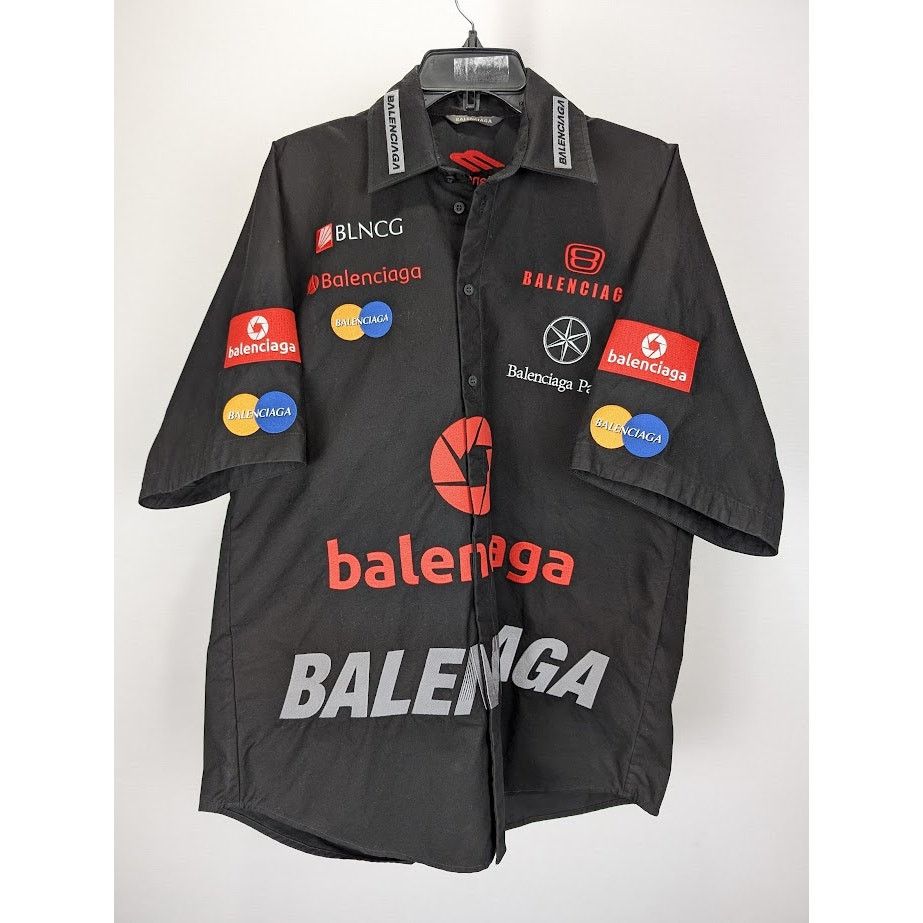 Balenciaga o1rshd1 Top League Shirt in Black Size US S / EU 44-46 / 1 - 2 Thumbnail