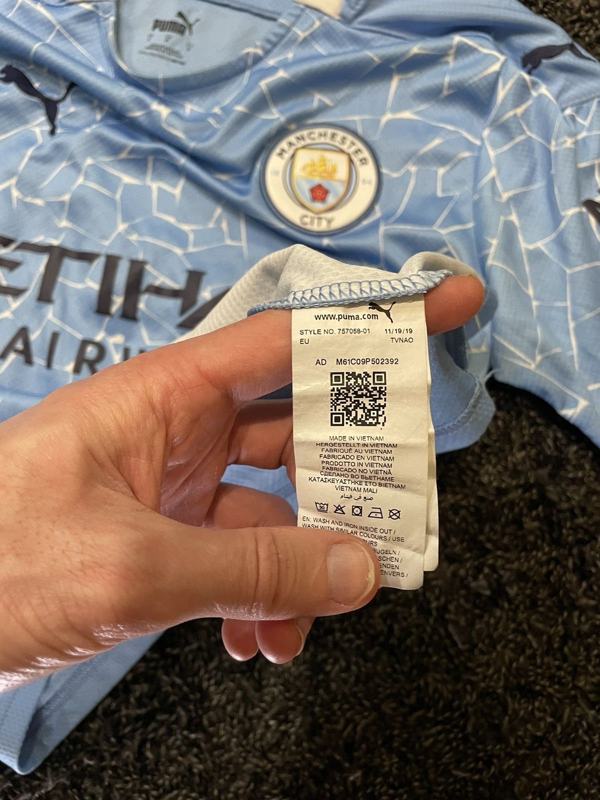 Puma PUMA MANCHESTER CITY 2020-2021 HOME SOCCER JERSEY Y2K Size US S / EU 44-46 / 1 - 6 Thumbnail
