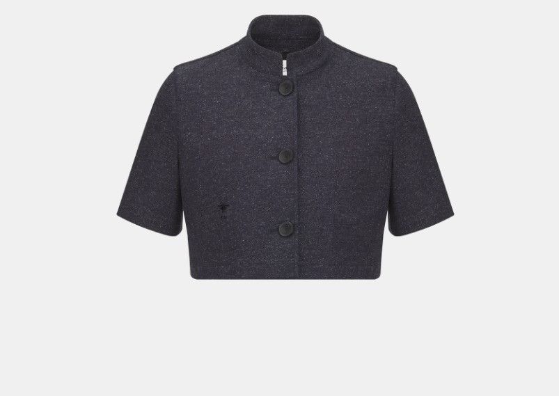 Dior o1w1db10824 2-in-1 Short-Sleeved Jacket in Navy Blue Size M / US 6-8 / IT 42-44 - 7 Thumbnail