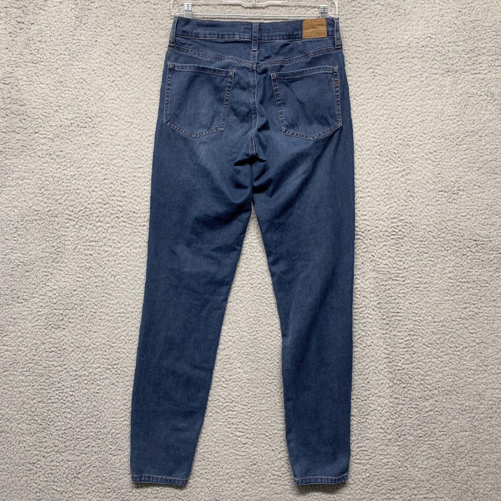 Vintage Aéropostale Women's Size 4 Long Blue High Rise Dark Wash Skinny Stretch Jegging Shirt Size 27" / US 4 / IT 40 - 4 Thumbnail
