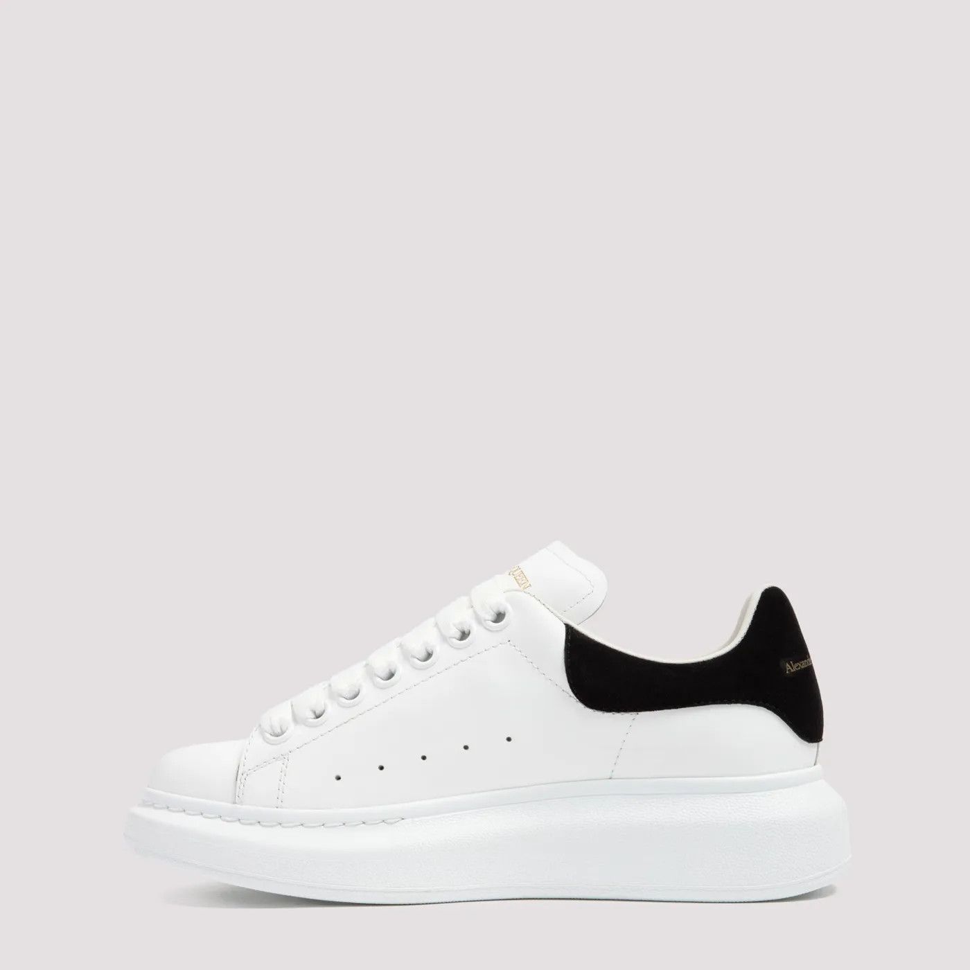 Alexander McQueen o1s22i1n1024 Leather Sneakers in White Black Size US 10 / IT 40 - 2 Thumbnail