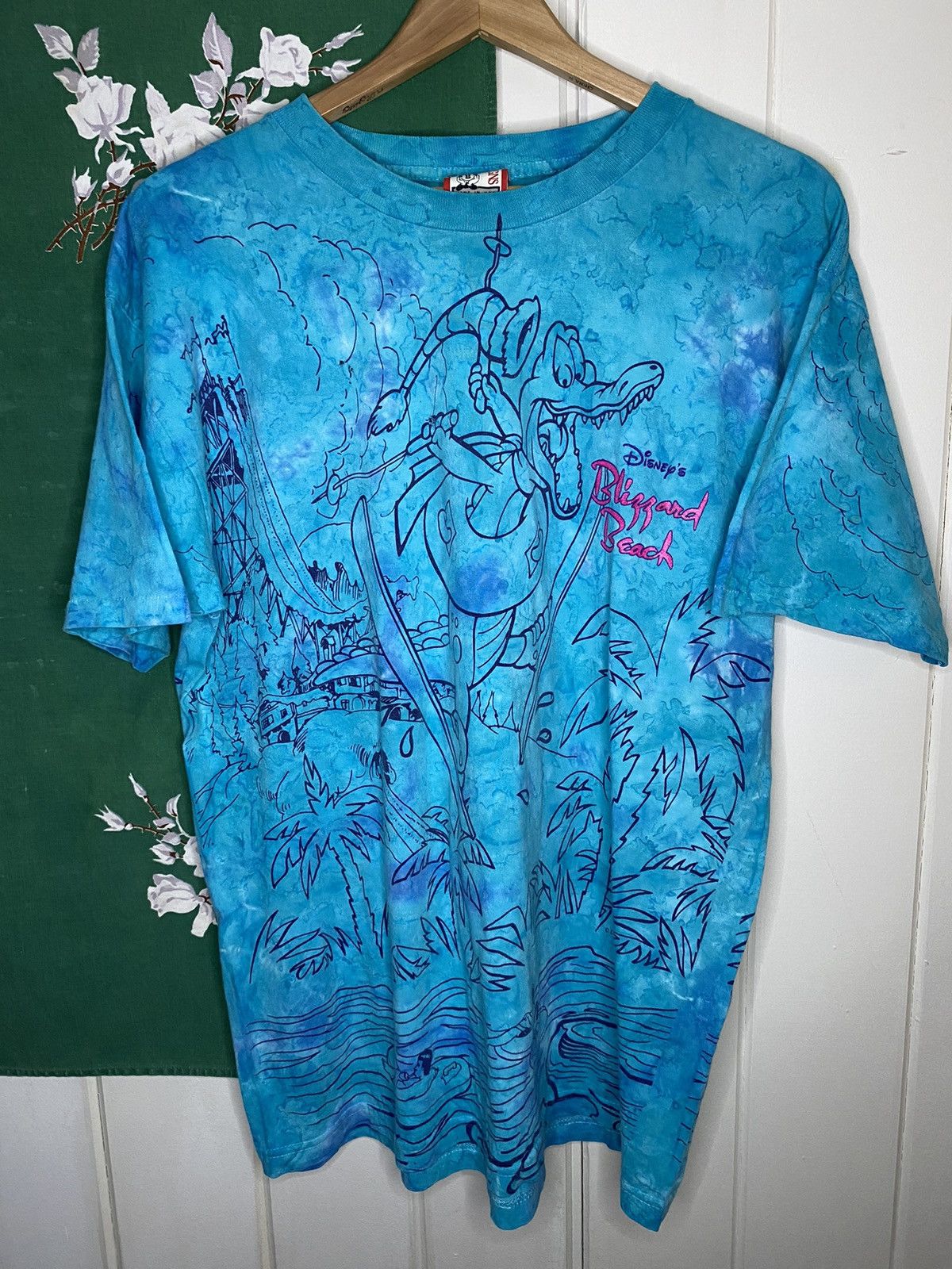 image of 90's Disney Blizzard Beach Aop Tee in Blue, Men's (Size XL)