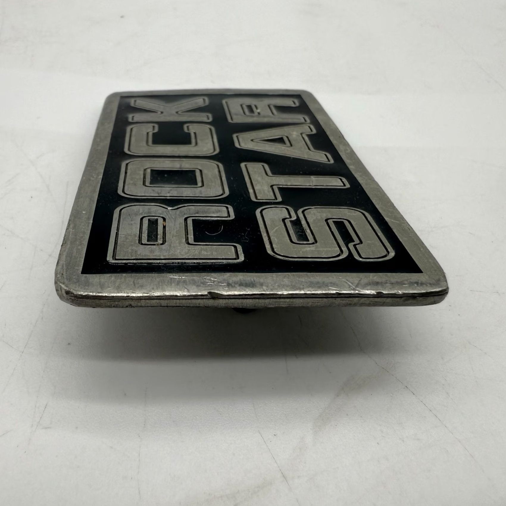 Vintage Great American Products Rock Star Belt Buckle Fine Pewter Silver Tone Black Spell Out Music 1990s-2000s Adult Unisex Size ONE SIZE - 7 Thumbnail