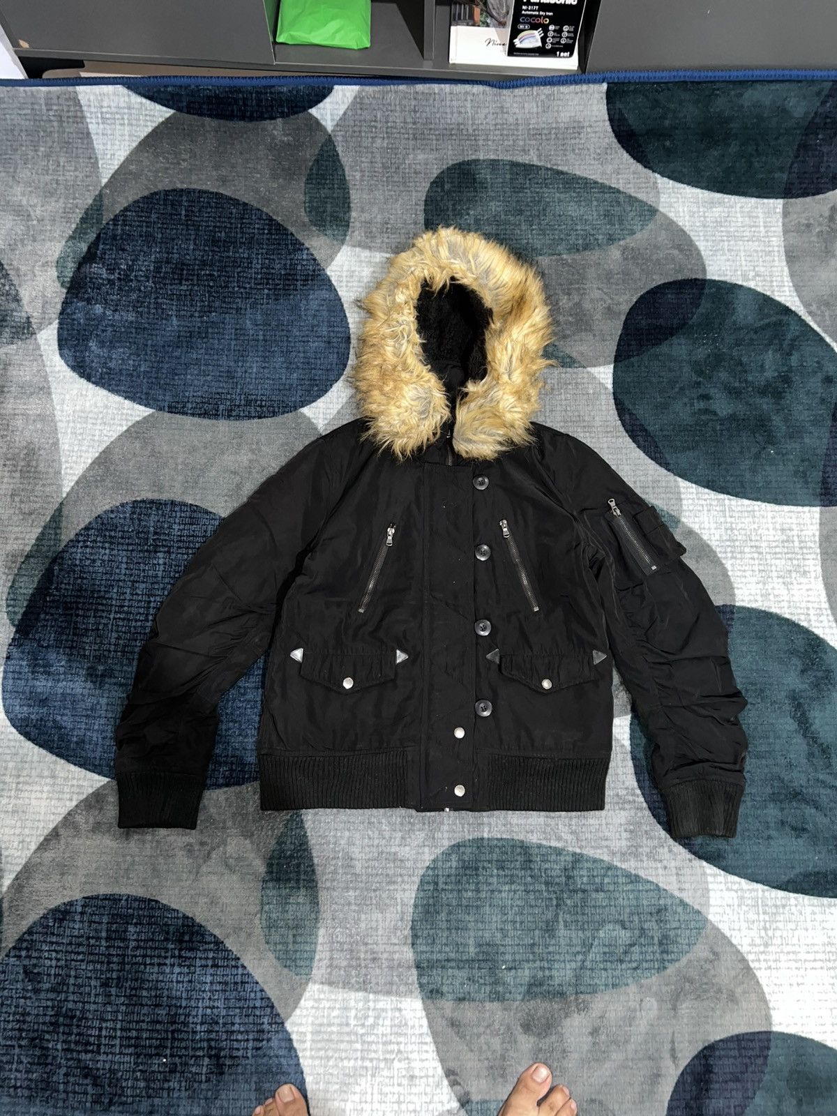 GOA 1990s Sureve - Fur Apocalypse Style Boxy Flight Jacket Size US L / EU 52-54 / 3 - 2 Thumbnail
