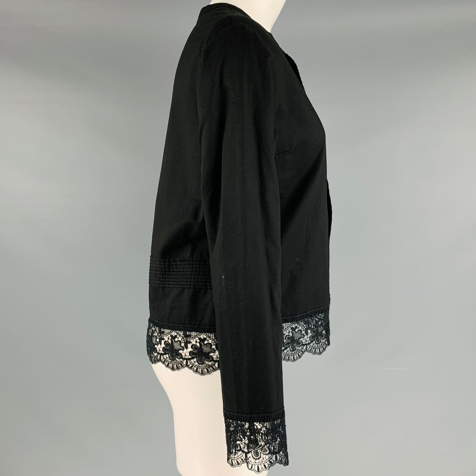 Comme des Garcons COMME des GARCONS Size S Black Cotton Collarless Blouse Size S / US 4 / IT 40 - 3 Thumbnail
