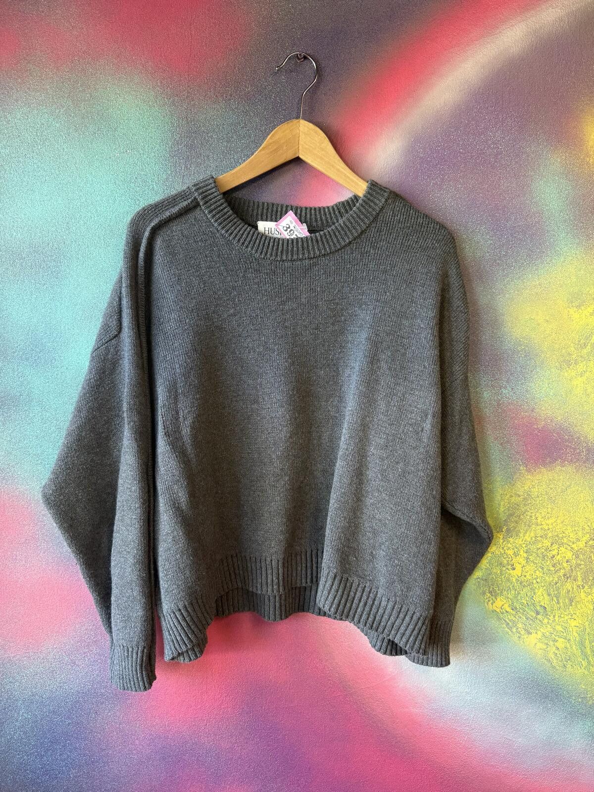 Other Hush oversized crew neck jumper- charcoal grey-size S Size ONE SIZE - 1 Thumbnail