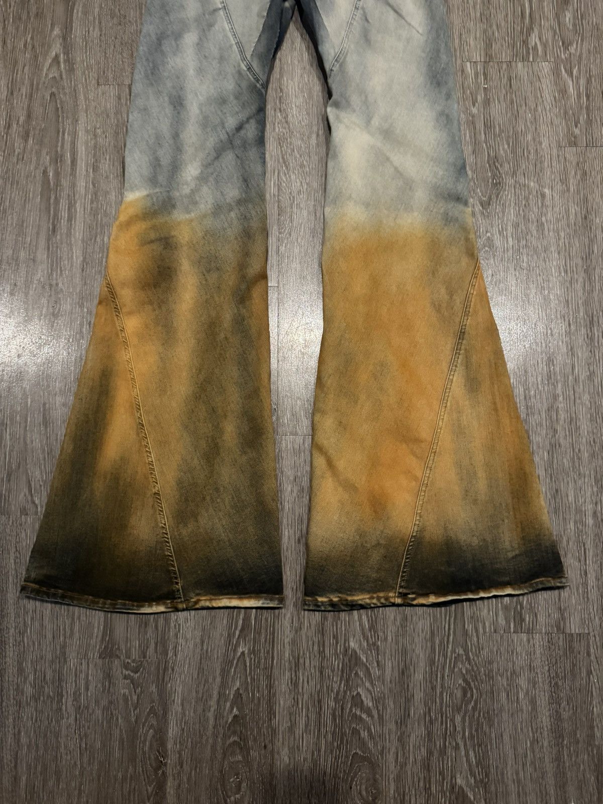Rick Owens Rick Owens SAMPLE Sky Orange Degrade Bias Bootcut Jeans 31 Size US 31 - 9 Thumbnail