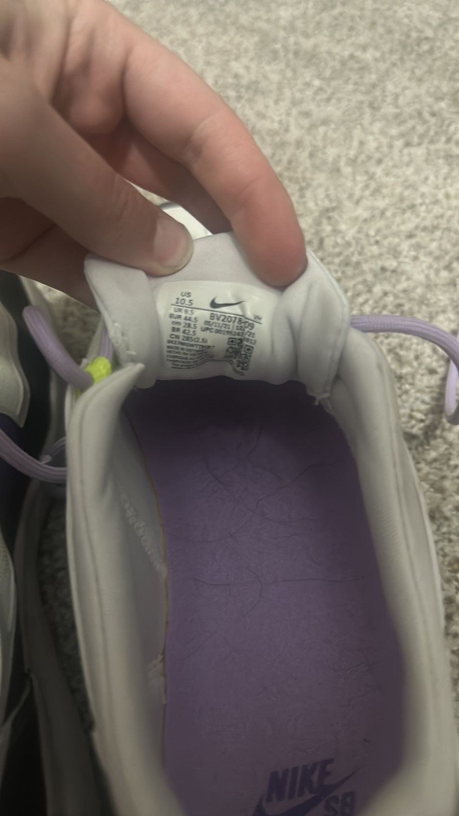 Nike Nike SB Nyjah Free 2 shoes white/purple Size US 10.5 / EU 43-44 - 6 Thumbnail