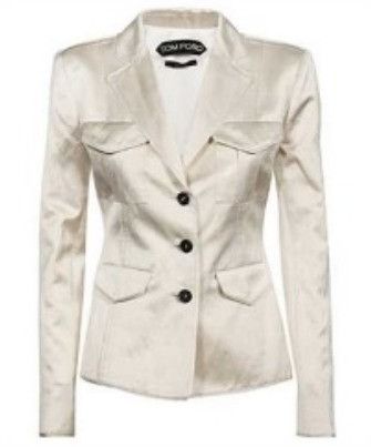 Tom Ford o1loc1c0724 GI2840 Single Breasted Field Jacket in Ivory Size XXS / US 00 / IT 34 - 3 Thumbnail