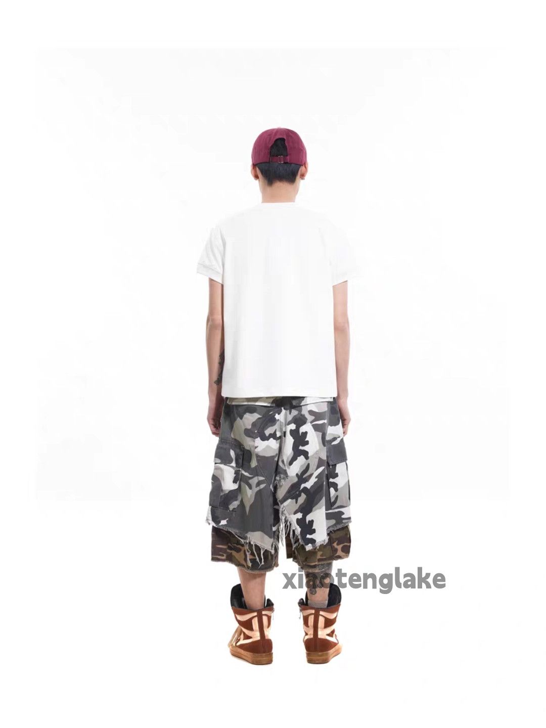 Designer Unisex outdoor utility loose baggy skate camo cargo shorts Size US 34 / EU 50 - 2 Thumbnail