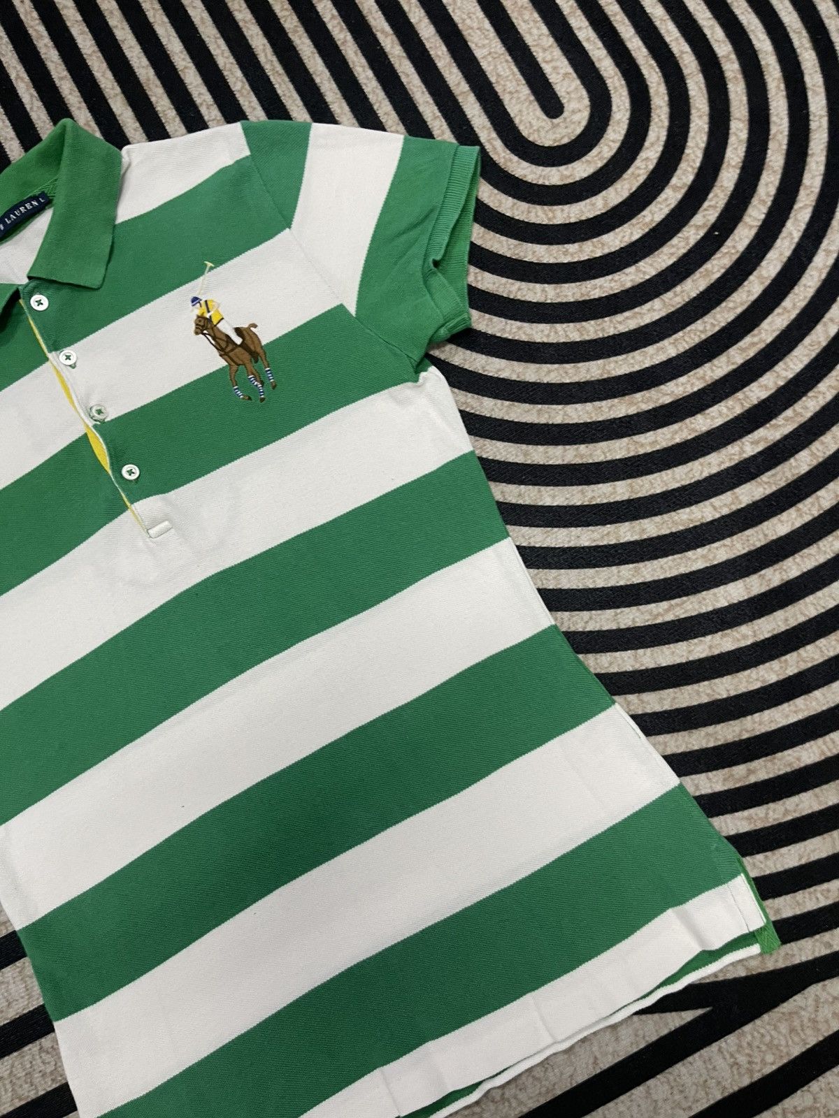 Polo Ralph Lauren 2000s POLO RALPH LAUREN BIG PONY STRIPES NO 3 POLO SHIRT Size L / US 10 / IT 46 - 4 Thumbnail