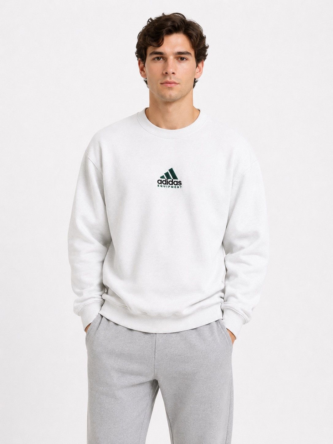 Adidas Adidas Equipment White Logo White Vintage 90’s Sweatshirt Size US L / EU 52-54 / 3 - 1 Thumbnail