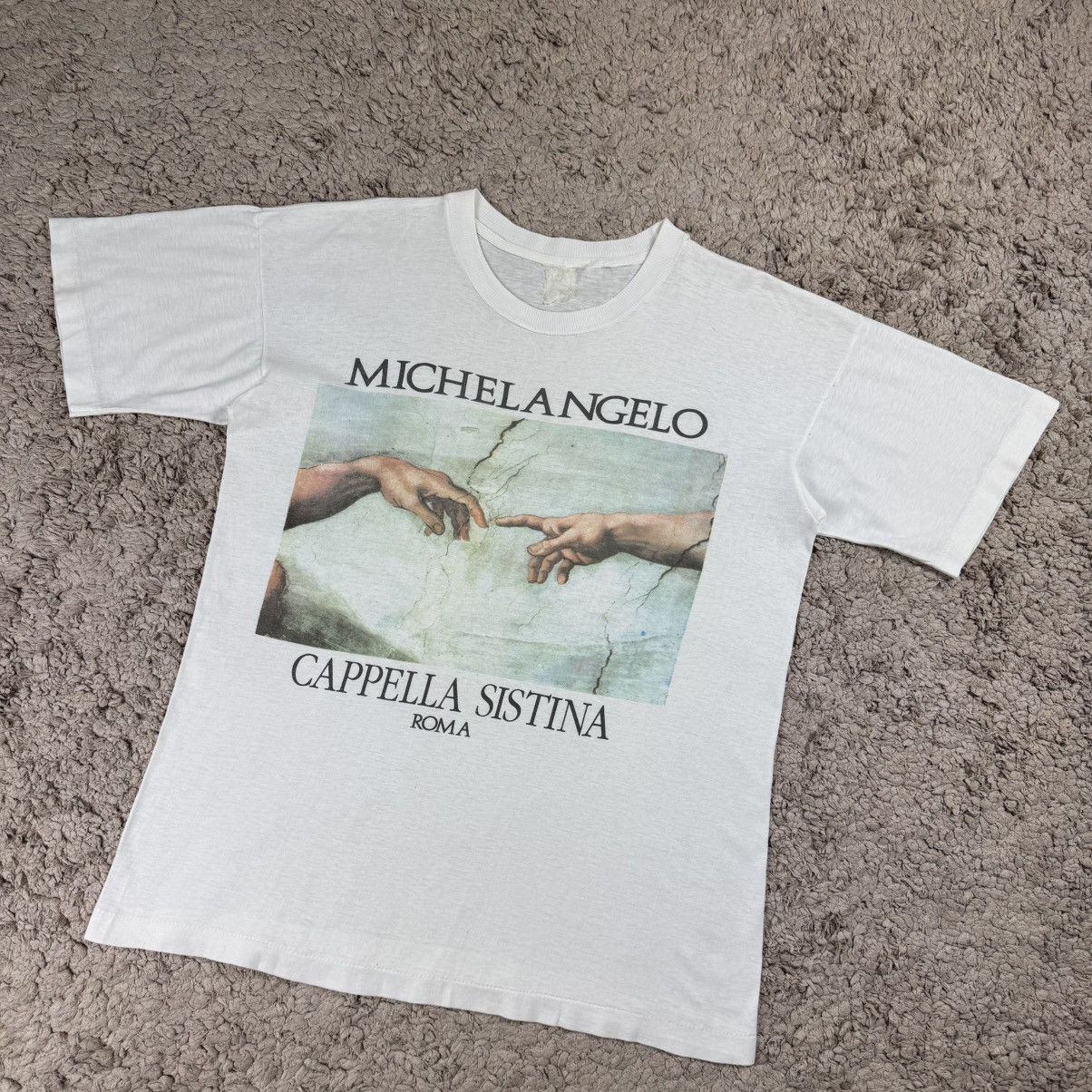 Vintage Vintage Art Michelangelo Cappelia Sistina Roma T-shirt Size US M / EU 48-50 / 2 - 4 Thumbnail