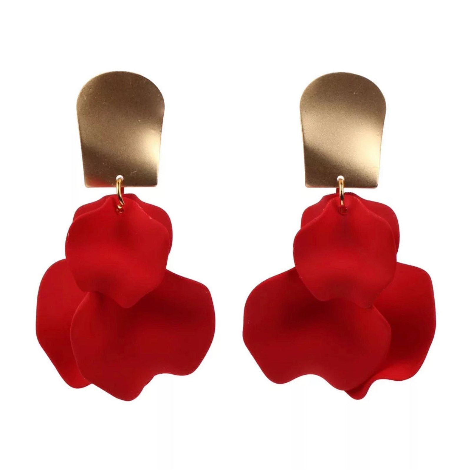 Diamond Earrings x Jewelry Ava Rose Petal High-Quality Drop Earrings - Not Accept Offer in Red, Women's