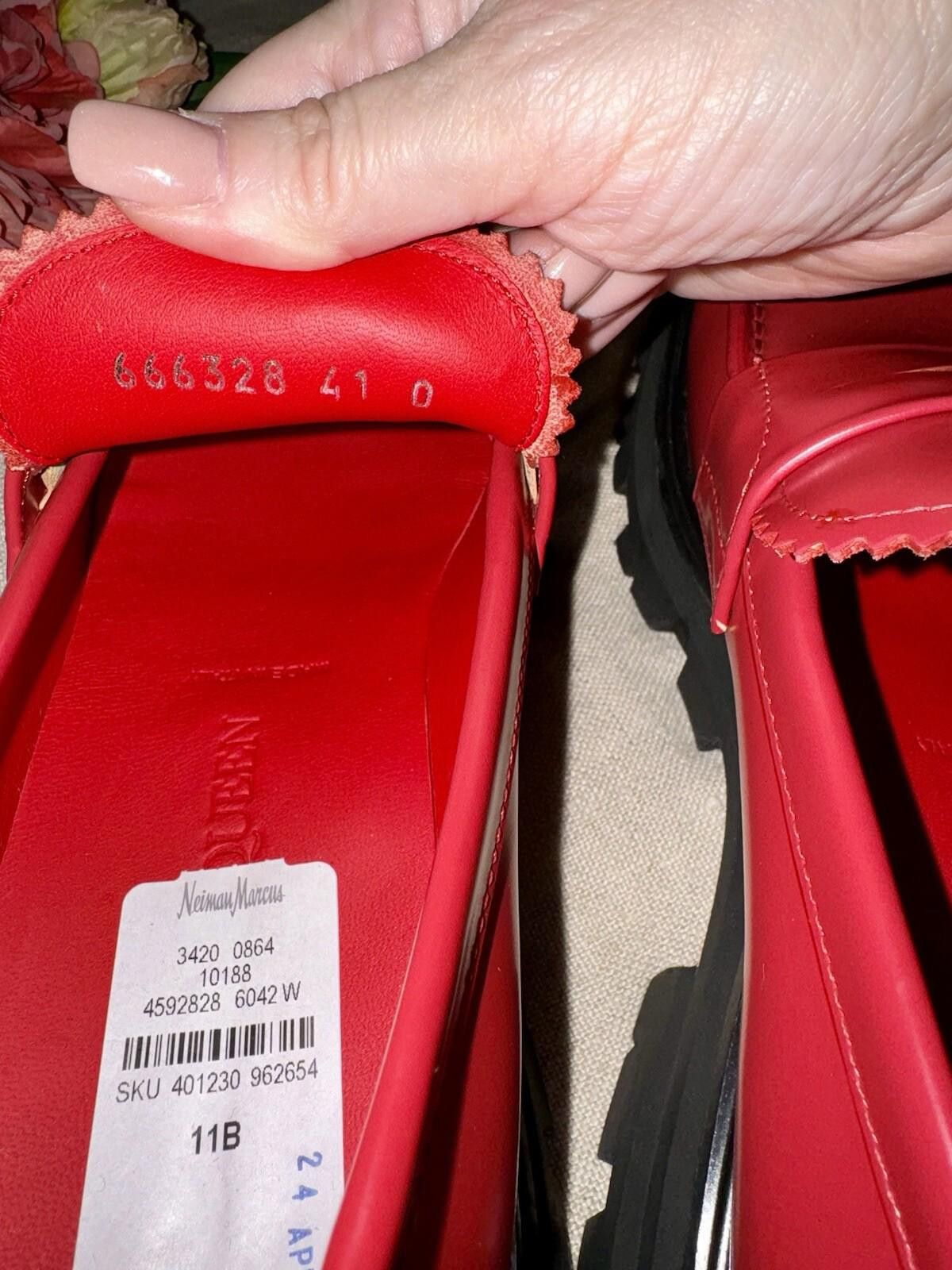 Alexander McQueen Alexander McQueen Wander Red Leather Platform Loafer US 11 Size US 11 / IT 41 - 8 Thumbnail