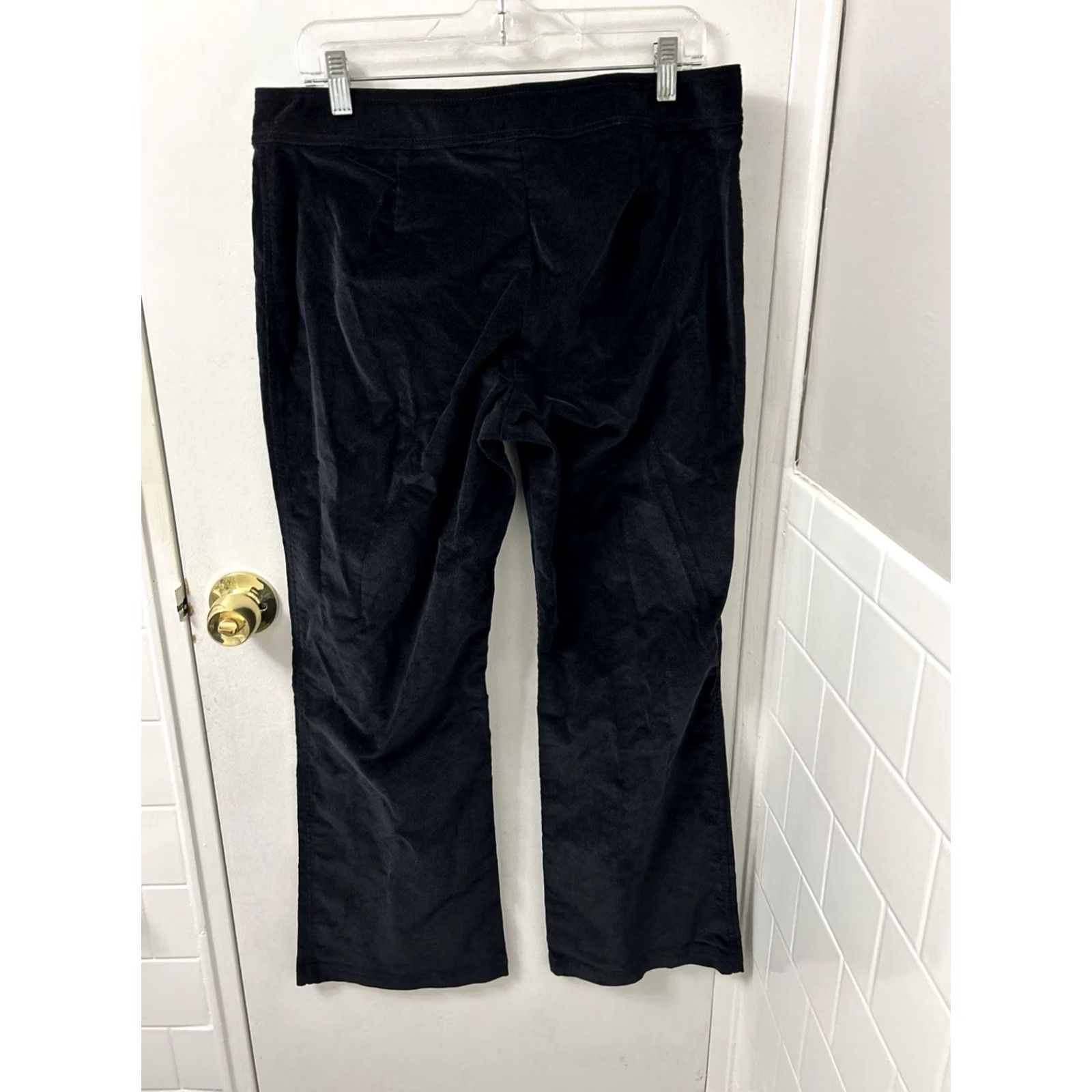 Vintage J Crew Corduroy Pants Womens 12 34x31 Black Boot Cut Stretch Fine Wale Dress Pants Casual Workwear Straight Pockets Regular Mens? Womens Size 34" / US 12 / IT 48 - 6 Thumbnail