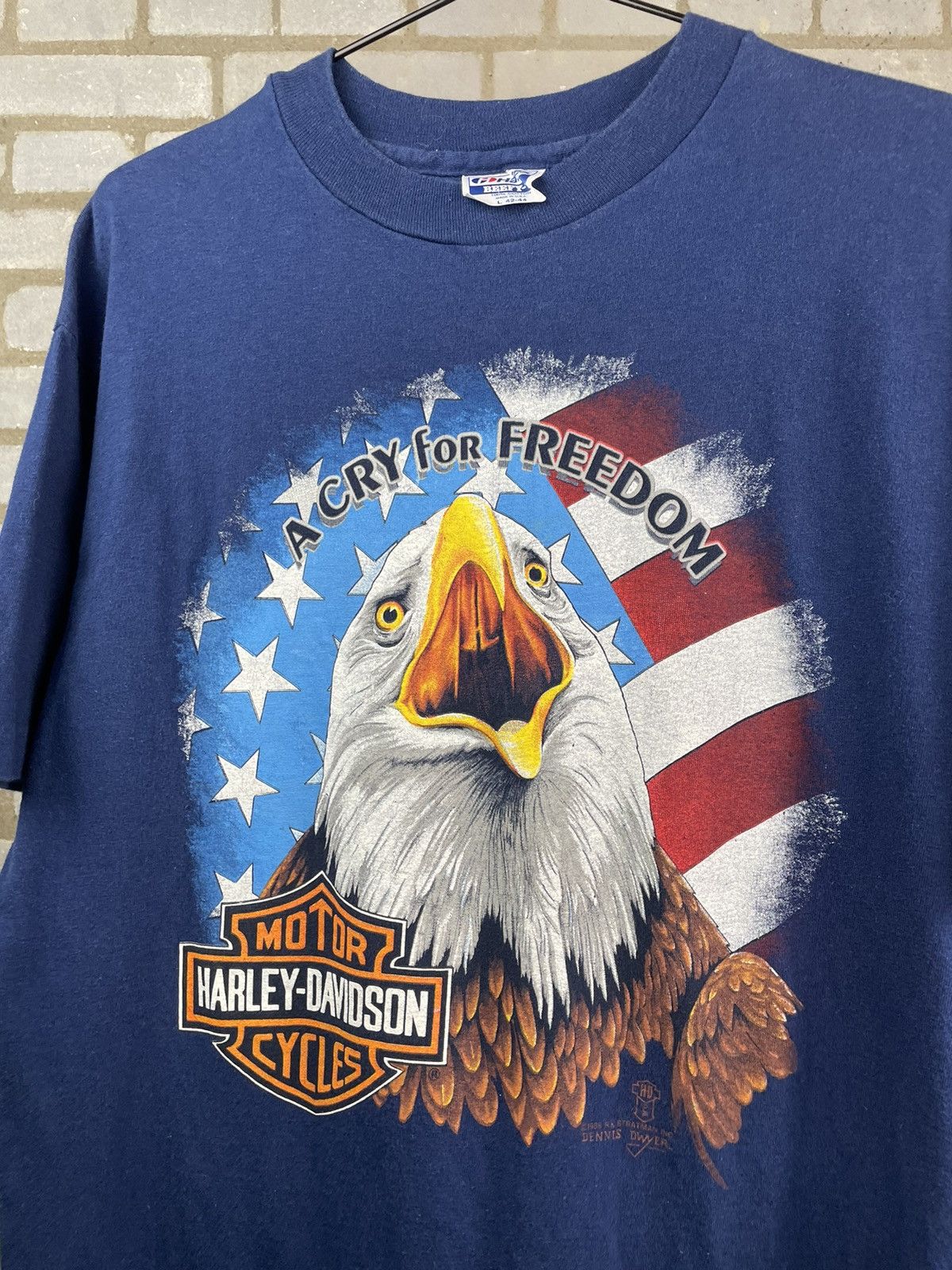 Harley Davidson × Vintage Harley Davidson 3D emblem 80’s Made in USA vintage T-shirt Size US L / EU 52-54 / 3 - 2 Thumbnail
