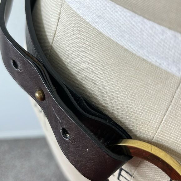Gucci Gucci Bridle Bit Leather Loop Studded Belt Slide Brass Logo Size ONE SIZE - 3 Thumbnail