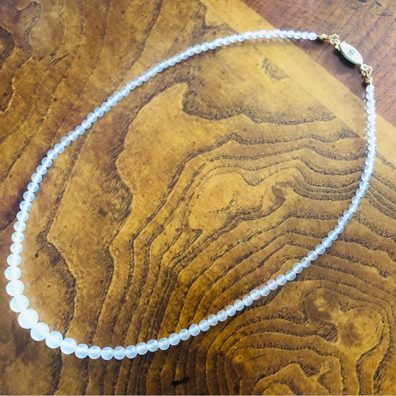 Vintage Vintage mid century opalescent glass wedding bead necklace Size ONE SIZE - 11 Thumbnail