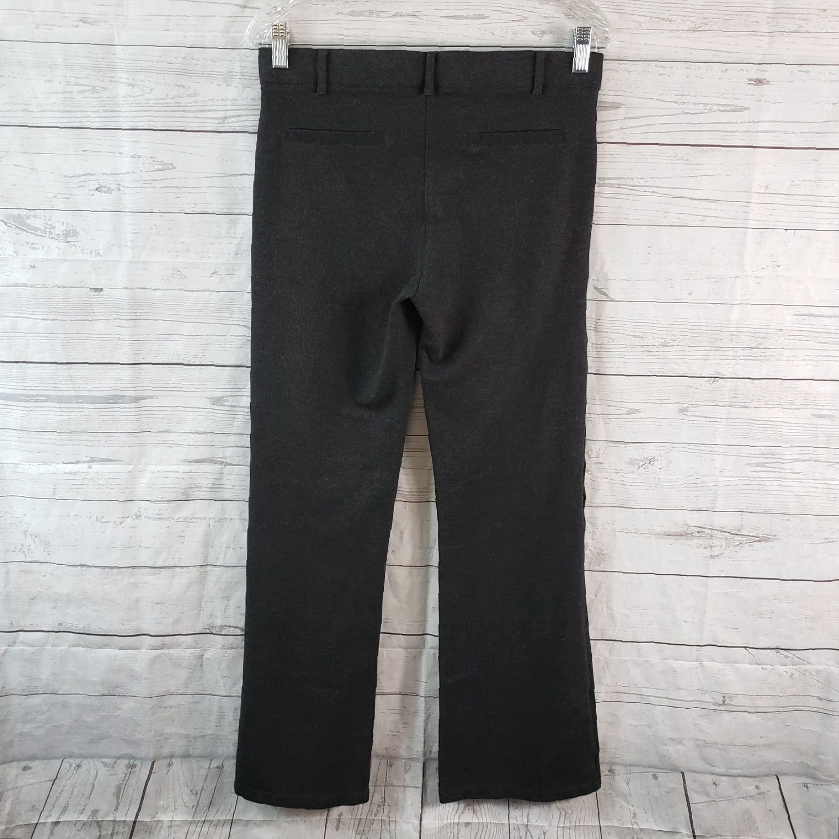 Vintage Betabrand Womens Dress Pants Gray Bootcut Pull On Mid Rise Petite Medium Size 32" / US 10 / IT 46 - 3 Thumbnail