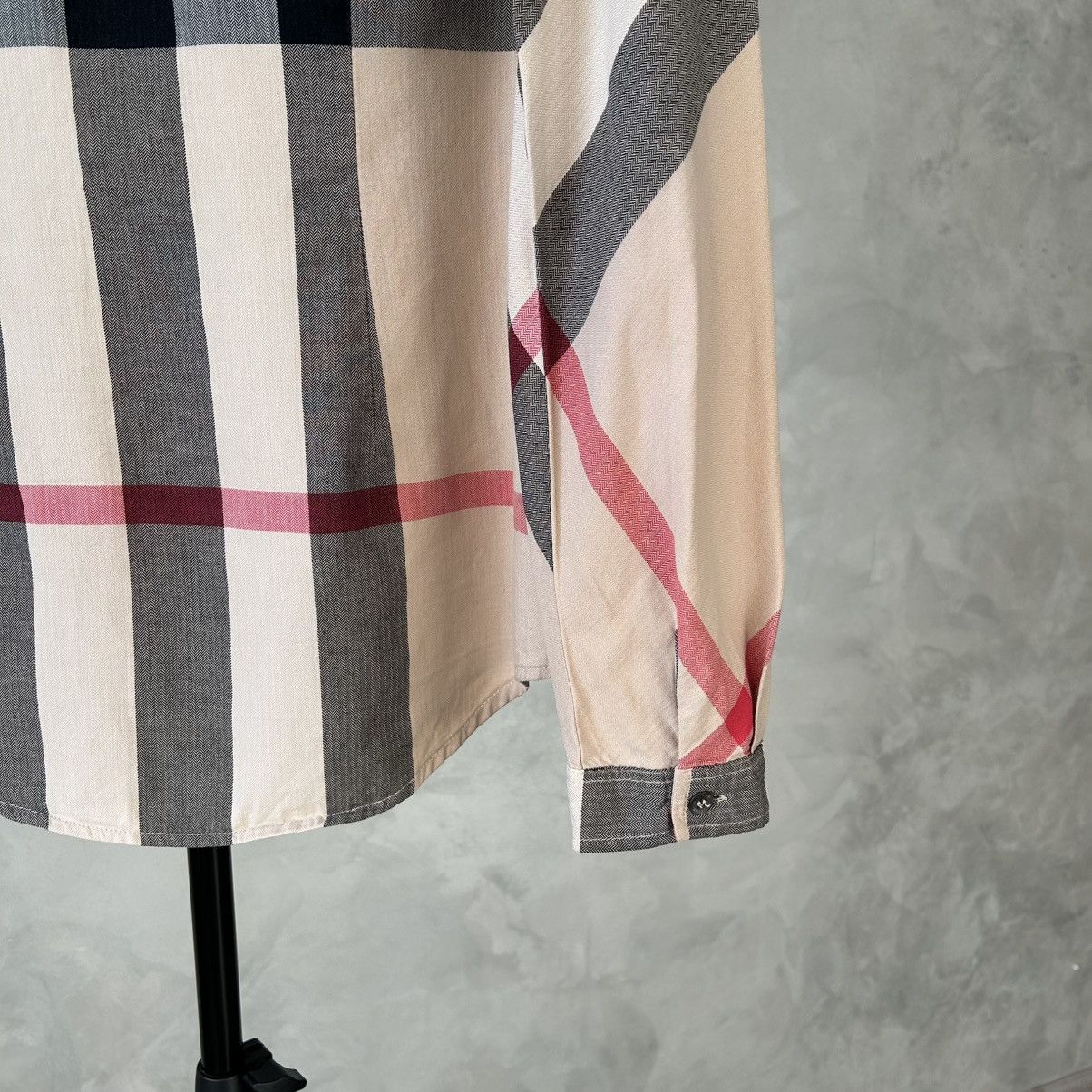 Burberry Brit Beige Nova Check Cotton Half Placket Blouse