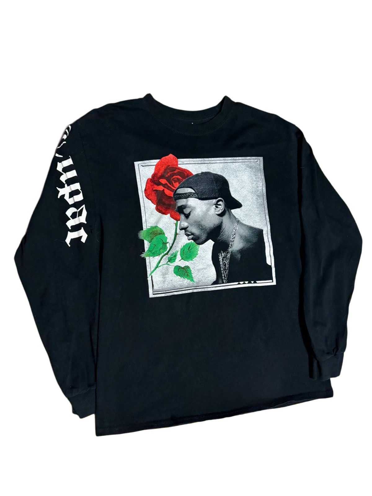 Vintage Vintage Tupac Rose Graphic Long Sleeve Size US M / EU 48-50 / 2 - 1 Thumbnail