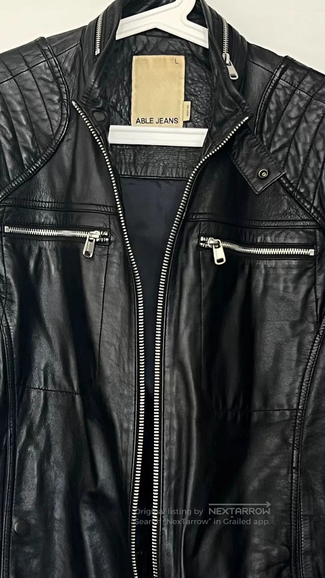 Japanese Brand ABLE Men's Leather Jacket Size L. Size US L / EU 52-54 / 3 - 3 Thumbnail