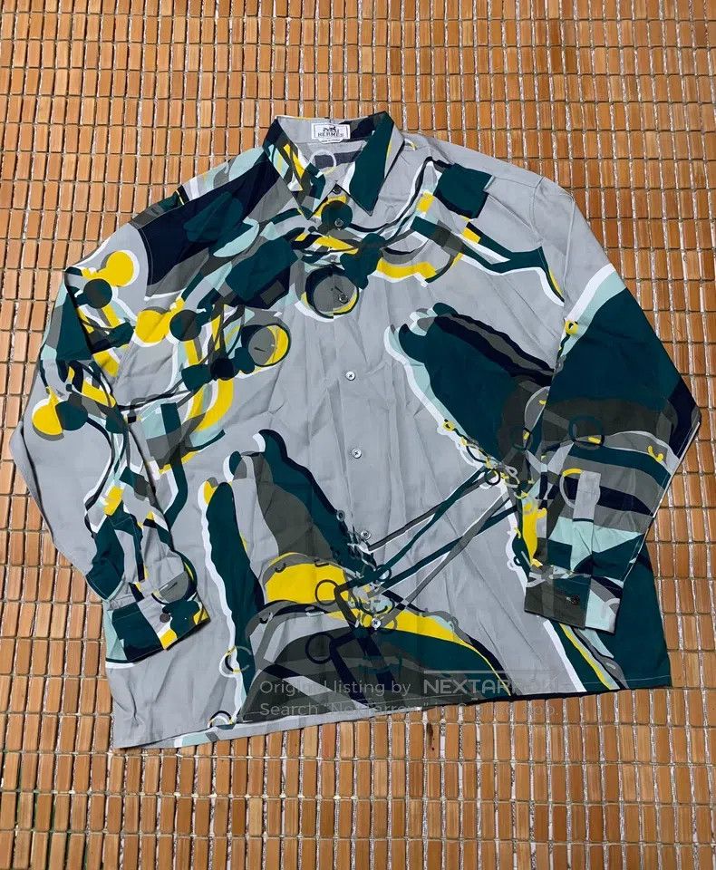 Hermes Hermes Silk shirt with horse print pattern Size US XS / EU 42 / 0 - 1 Thumbnail