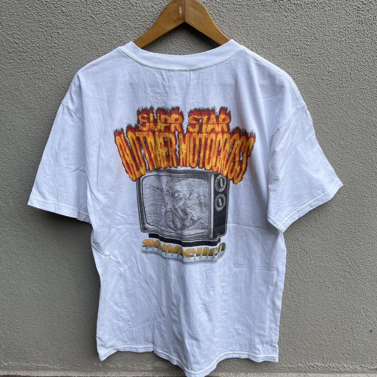 Vintage Vintage 90s MOTORCROSS Arai Shoei NGK Oneal tee Size US L / EU 52-54 / 3 - 3 Thumbnail