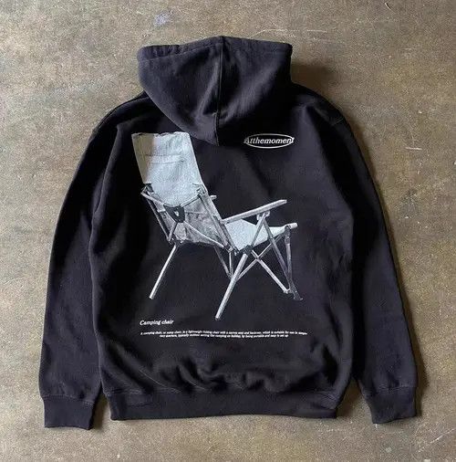 Japanese Brand Black washed vintage lounge chair print hoodie Size US M / EU 48-50 / 2 - 3 Thumbnail