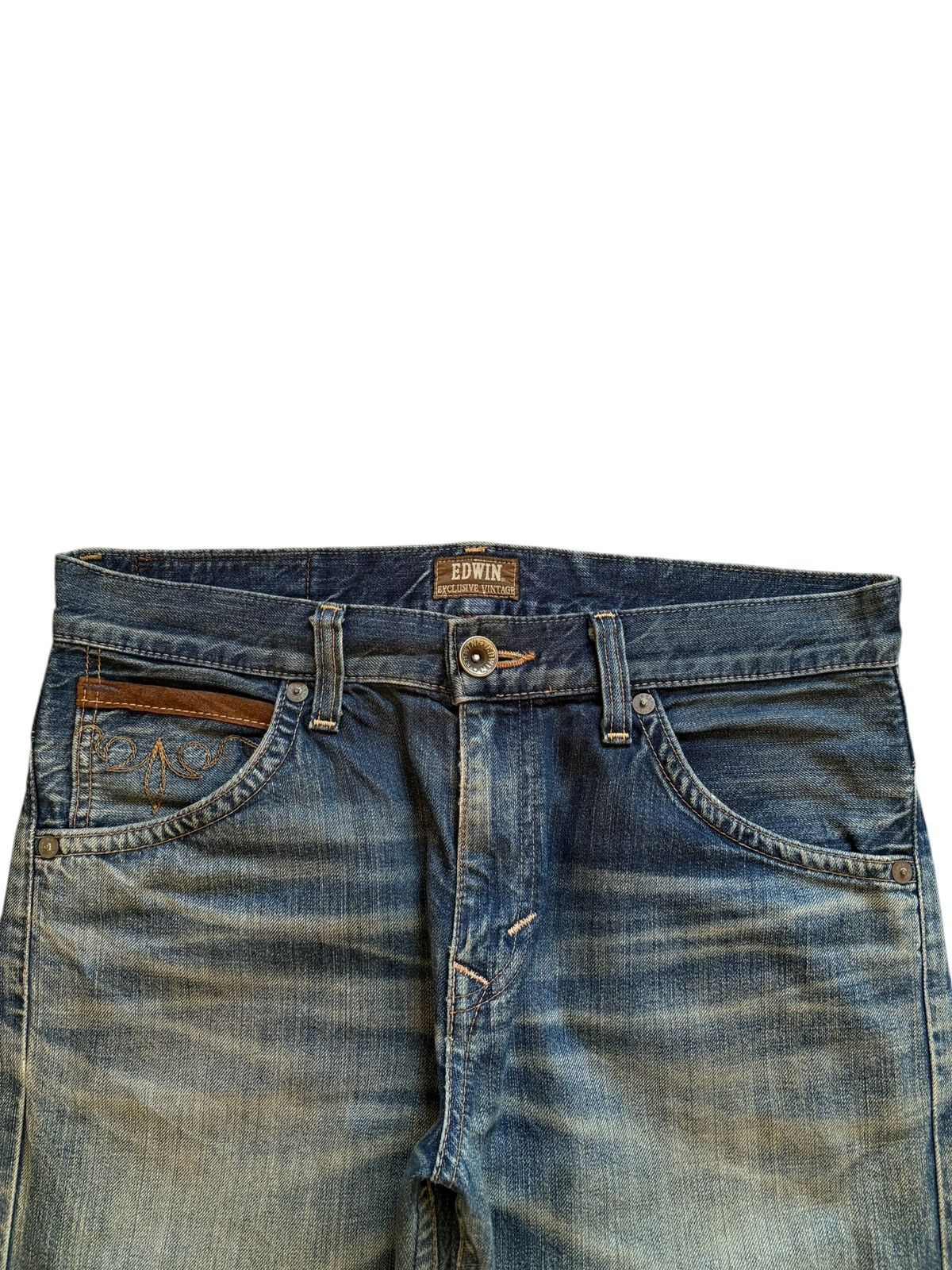 Edwin × Japanese Brand Exclusive Vintage Edwin Japan Mud Wash Distress Loose Jeans Size US 35 - 4 Thumbnail