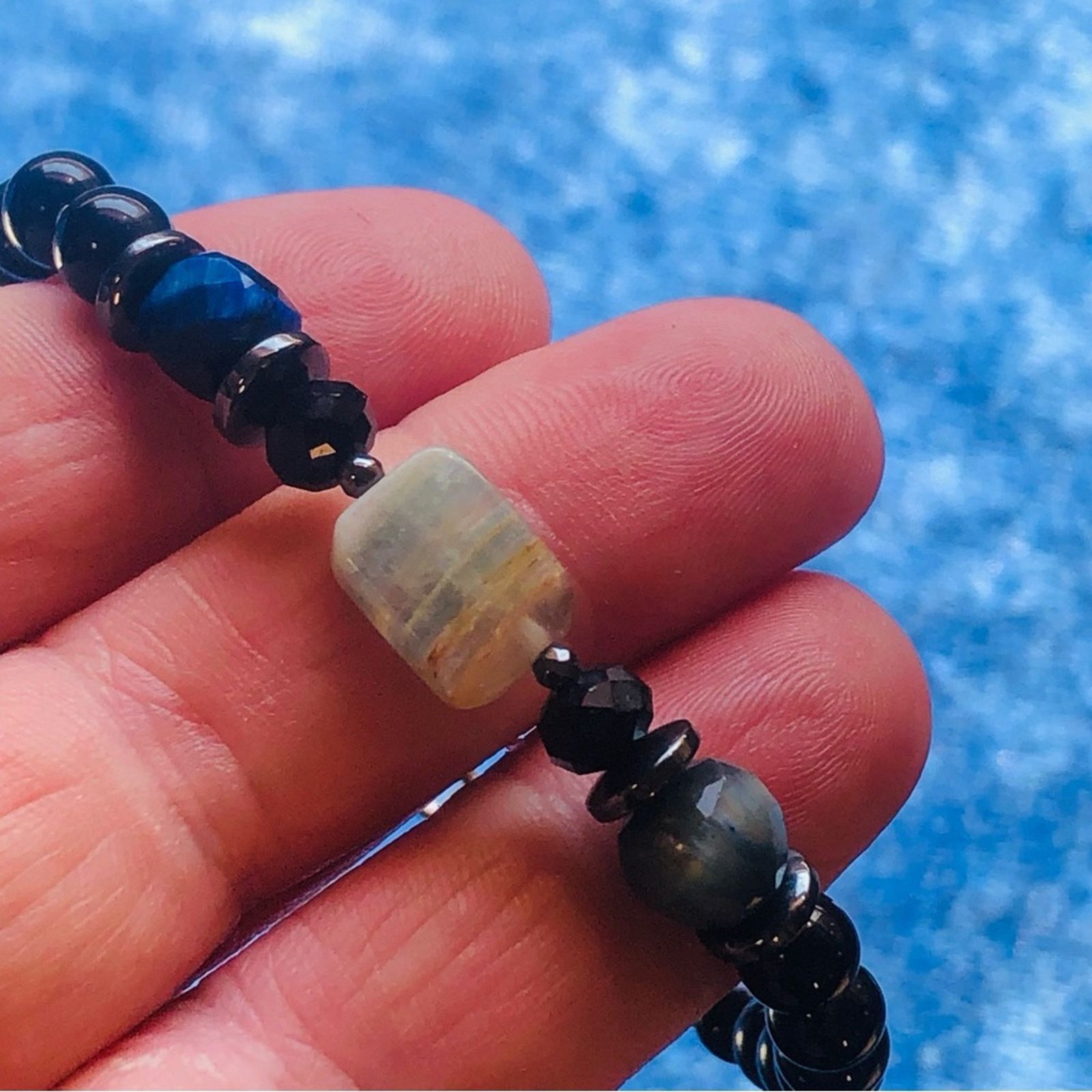 Other Handcrafted stone calcite sodalite black onyx bracelet Size ONE SIZE - 3 Thumbnail