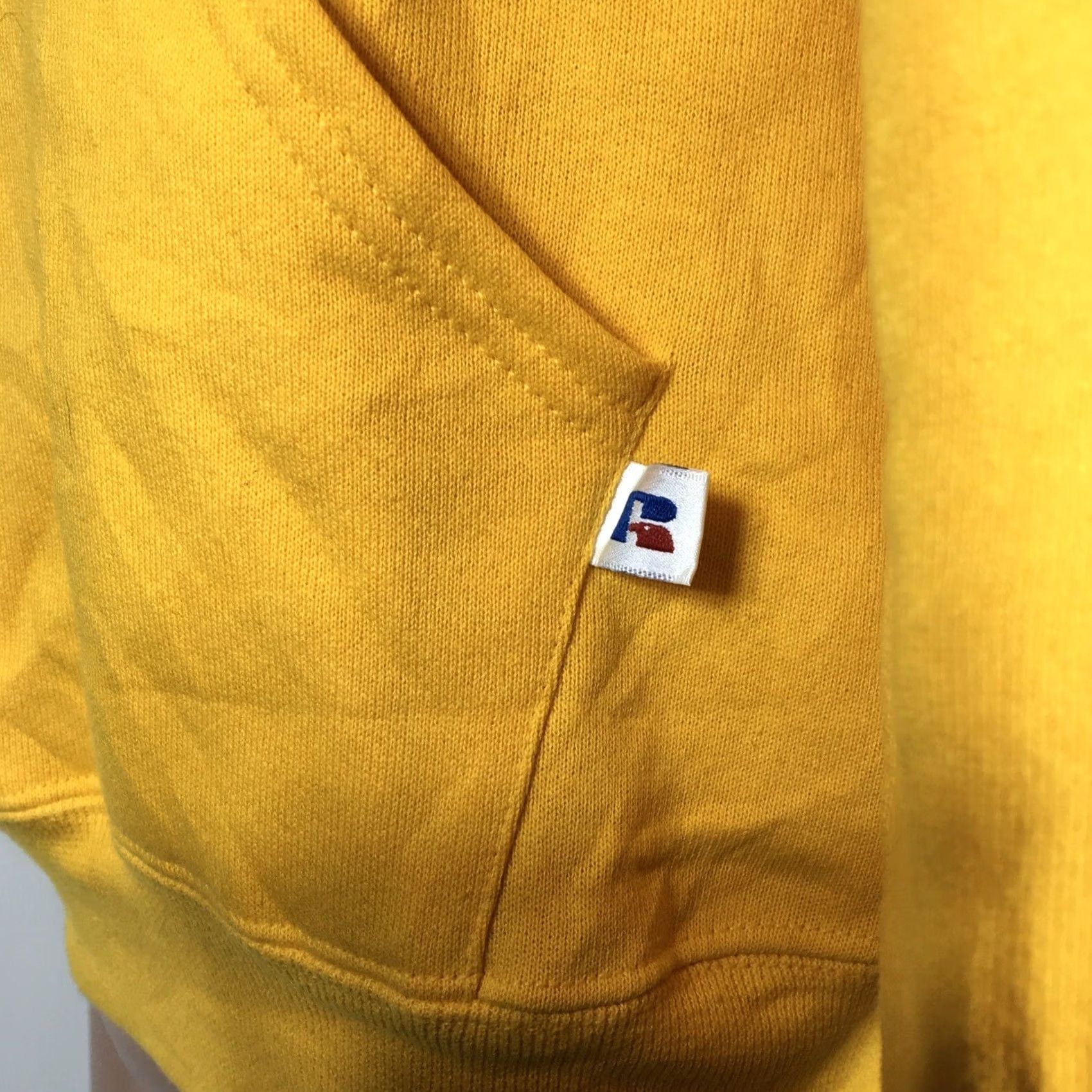 Russell Athletic VINTAGE Russell Athletic Hoodie Mens Size S Yellow Goldenrod Blank Sweatshirt Crew Neck 90s Athletic Track Size US S / EU 44-46 / 1 - 6 Thumbnail
