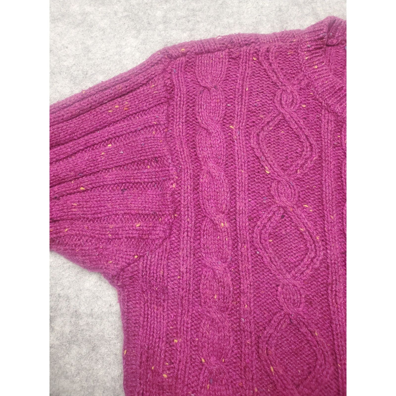 Other Women's Vintage Sarah Bentley P/L Purple Cable Knit Cardigan Size L / US 10 / IT 46 - 7 Thumbnail