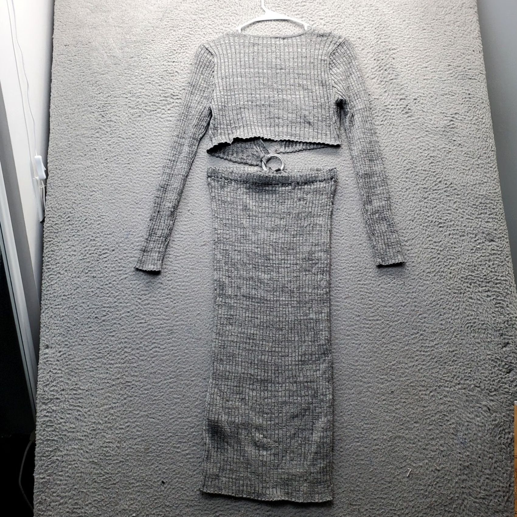 Forever 21 Forever 21 Dress Womens M Gray Heather Knit Side Cut Out O Ring Detailed Dress Size M / US 6-8 / IT 42-44 - 4 Thumbnail