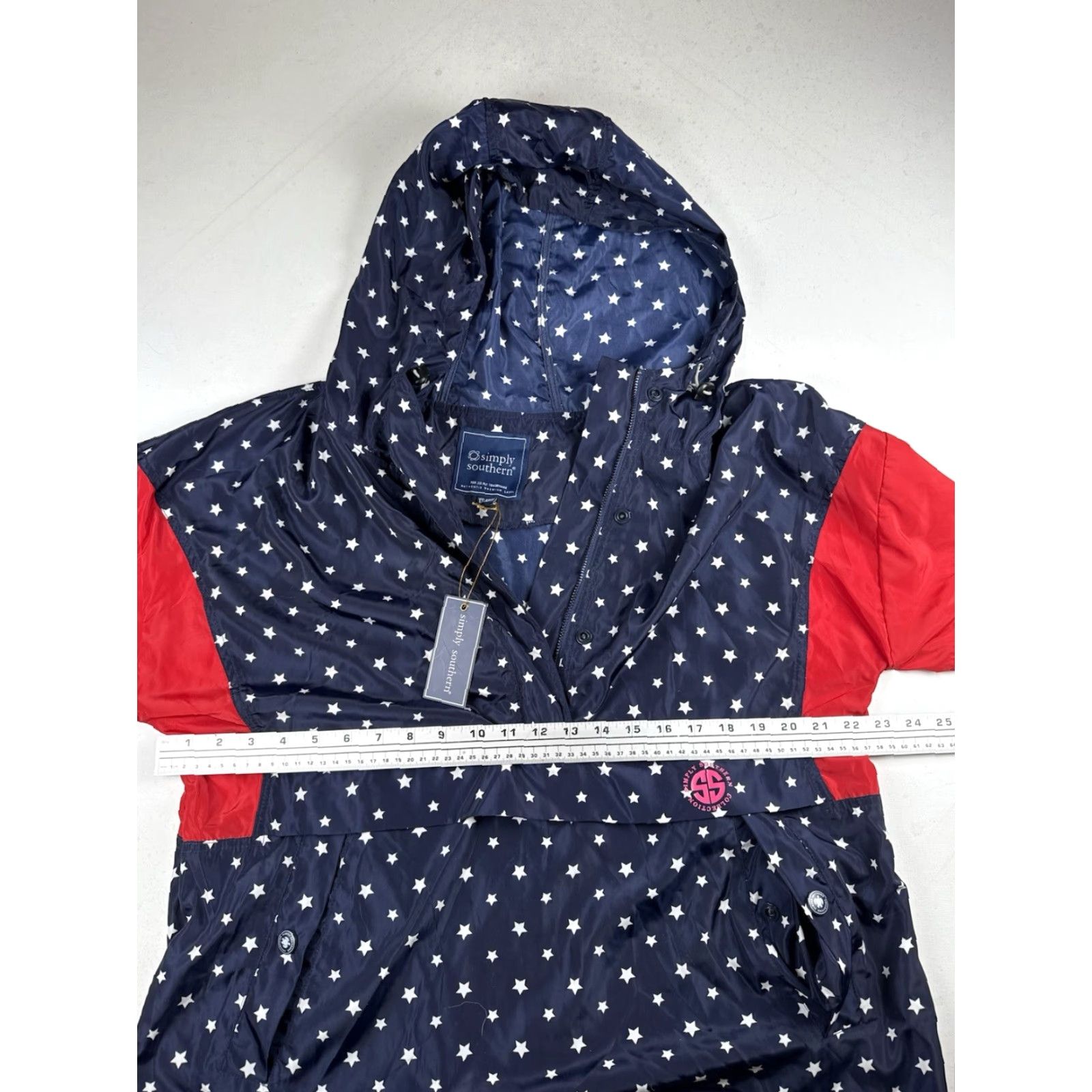 Vintage NWT Simply Southern Anorak Stars & Stripes Windbreaker Jacket 2XL Red White & Blue Women Windbreaker Stars 2XL Size XXL / US 16-18 / IT 52-54 - 4 Thumbnail