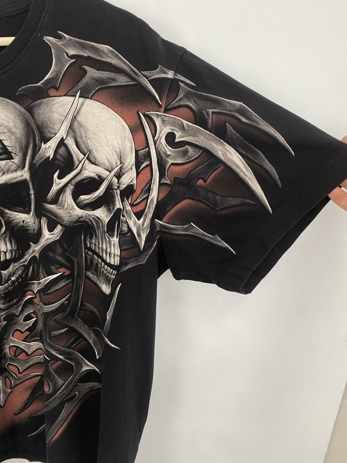 Japanese Brand 💀 Vintage 90s Skull Death All Over Print Y2K Retro Rare Size US XL / EU 56 / 4 - 6 Thumbnail