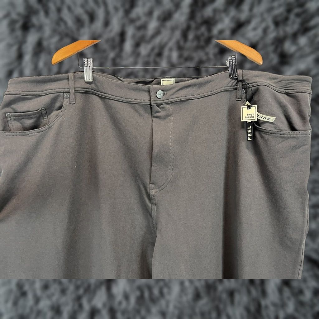 Vintage Swet Tailor Pants Mens 54x34 Big & Tall Casual Stretch Cotton Blend Brown Grey 5-Pocket Design Straight Inseam 34 NWT Size US 38 / EU 54 - 1 Thumbnail