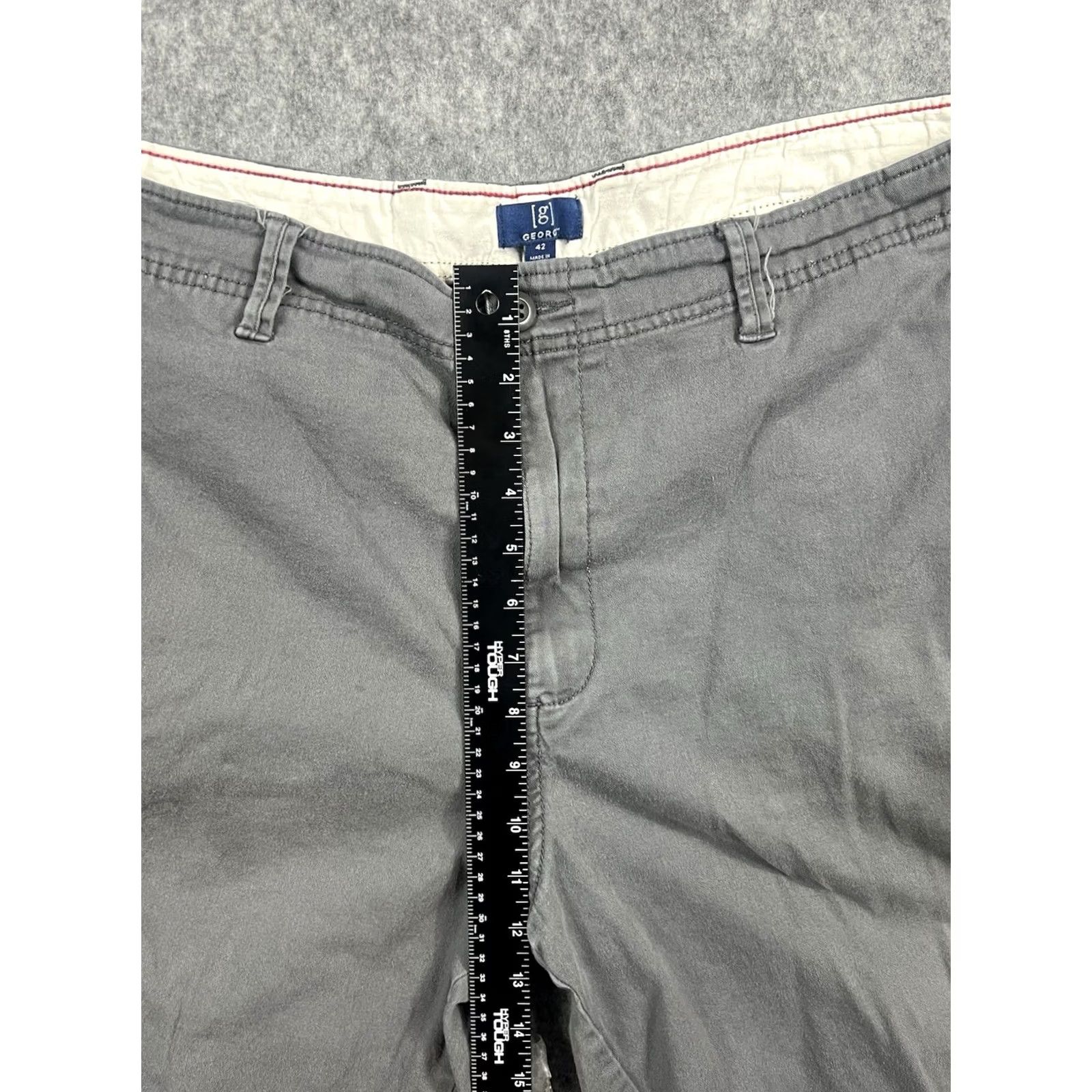 George George Cargo Shorts Men Gray 42 Cotton Blend Flat Front Chino Outdoor Casual Utility/Hiking Size US 42 / EU 58 - 4 Thumbnail
