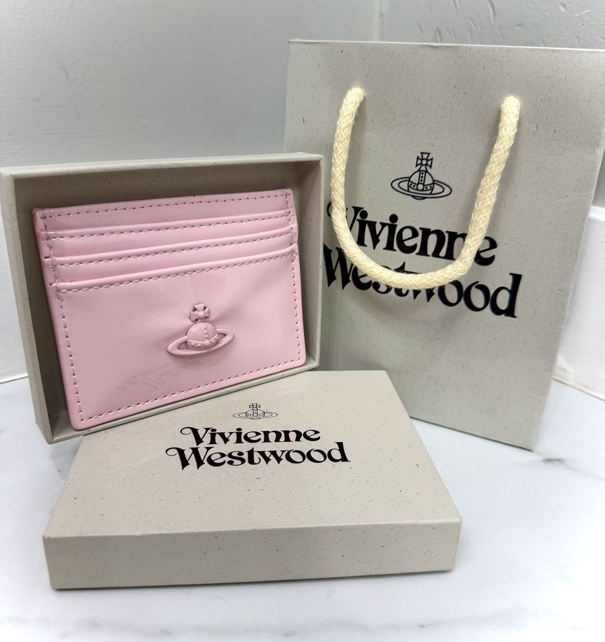 Vivienne Westwood Vivienne Westwood Pink card case with pink love