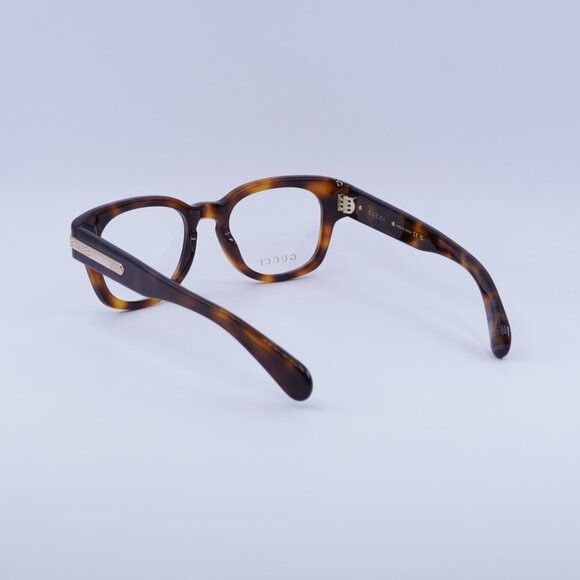 Gucci Gucci GG1518O 002 Eyeglasses Havana 51mm Square Frame Size ONE SIZE - 8 Thumbnail