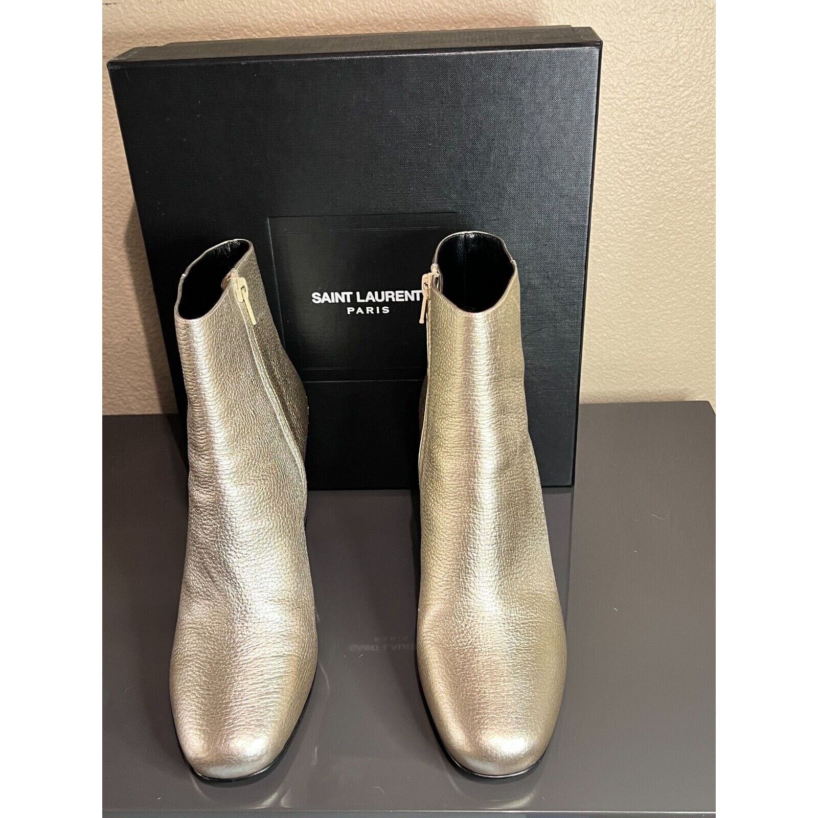 Yves Saint Laurent Brand New - Saint Laurent Paris - LOU - GOLD - boots size 40 Size US 10 / IT 40 - 1 Thumbnail