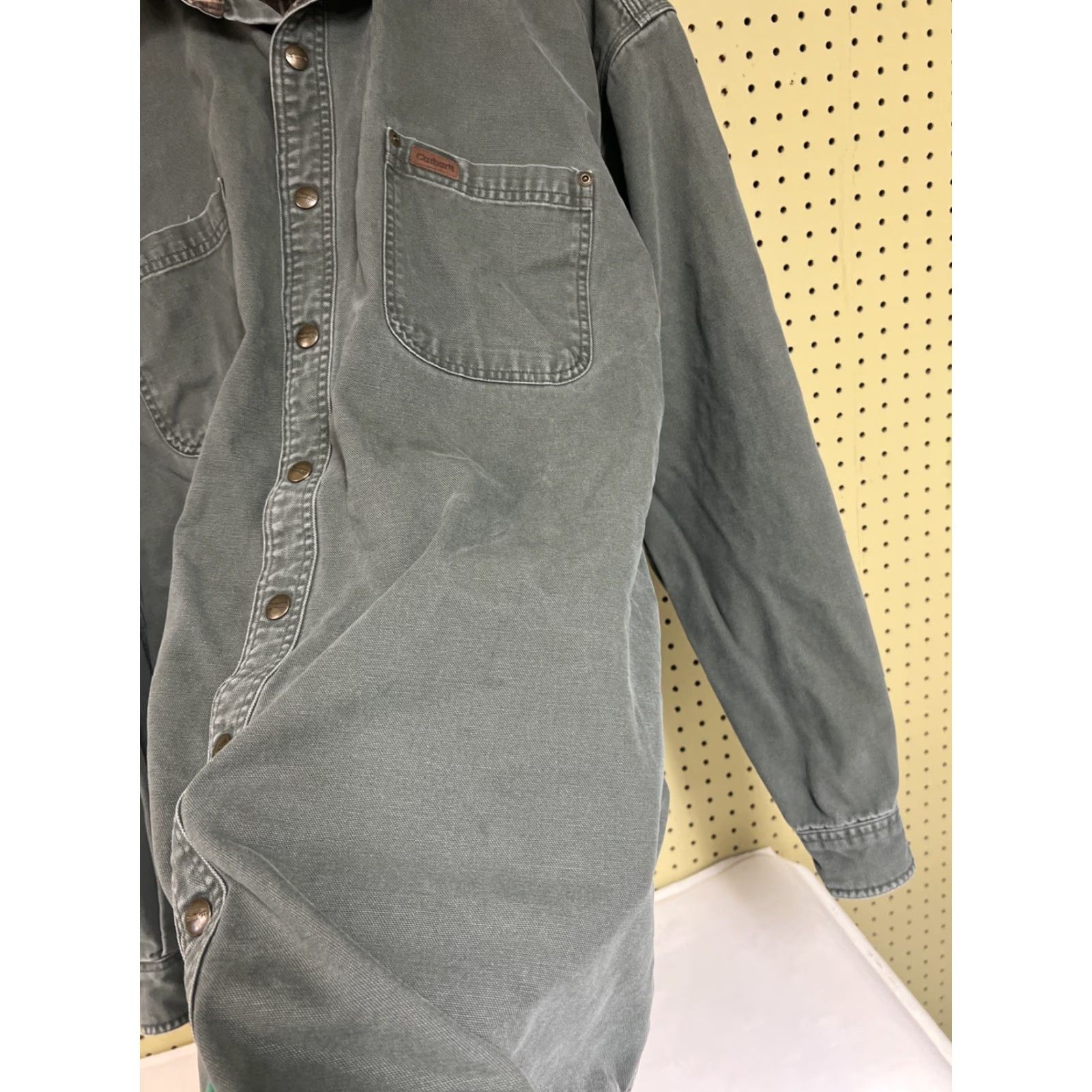 Carhartt VINTAGE Carhartt S96MOS Shacket Shirt Tall 2XL Green Flannel Lined S96 MOS XLT XL Overcoat Mens Size US XL / EU 56 / 4 - 2 Thumbnail