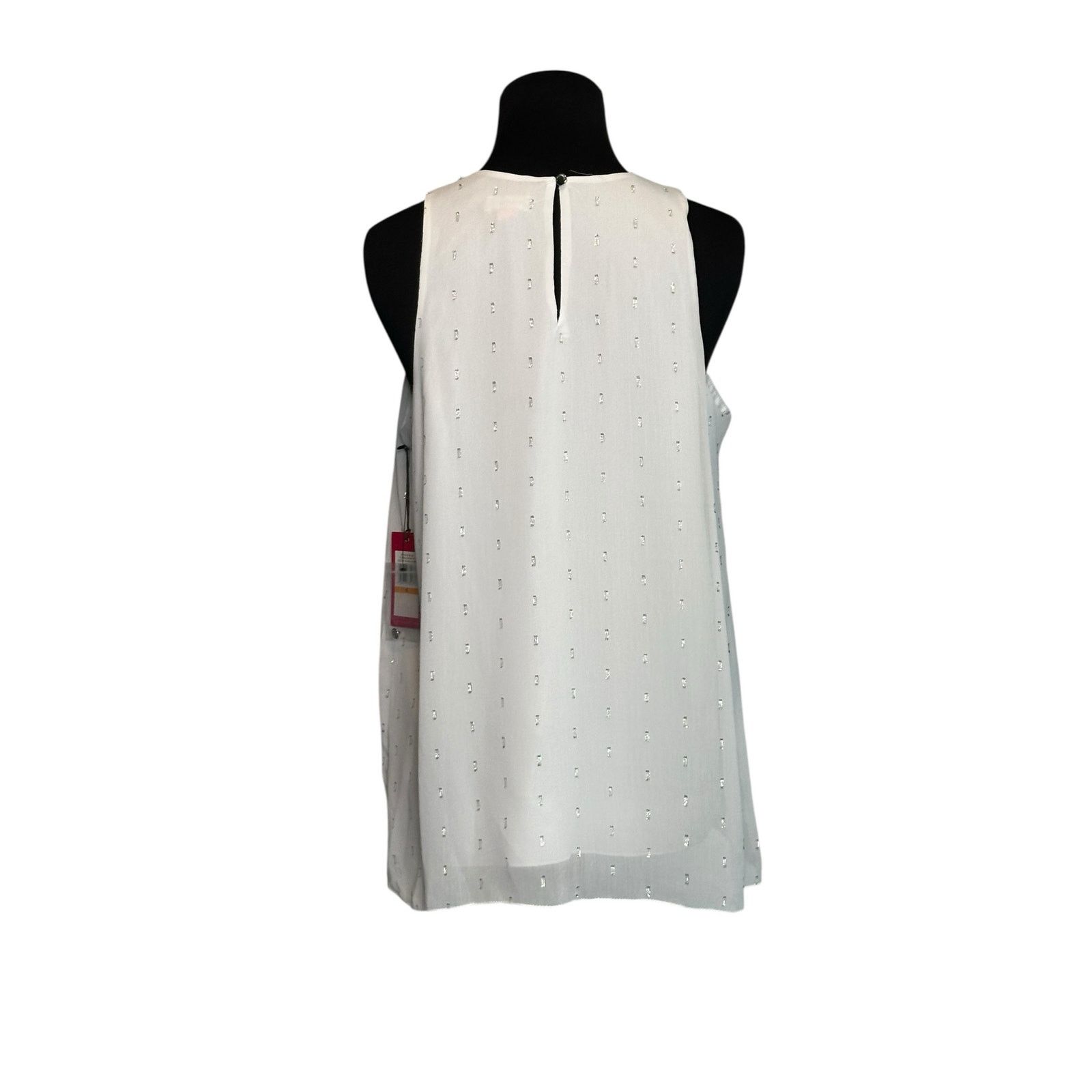 Vince Camuto Vince Camuto off white silver sleeveless blouse size Small Size S / US 4 / IT 40 - 9 Thumbnail
