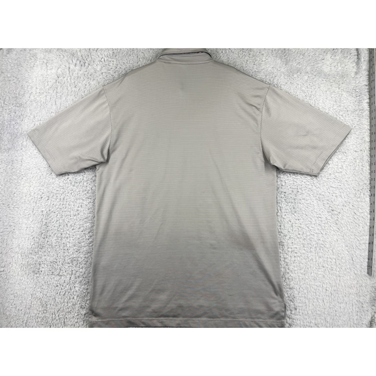 Vintage Dunning Polo Shirt Mens 2XL Gray Striped Polyester Blend Polo Shirt 2XL Blue Golf Golfers Sport American Polo Mens Size US XXL / EU 58 / 5 - 2 Thumbnail