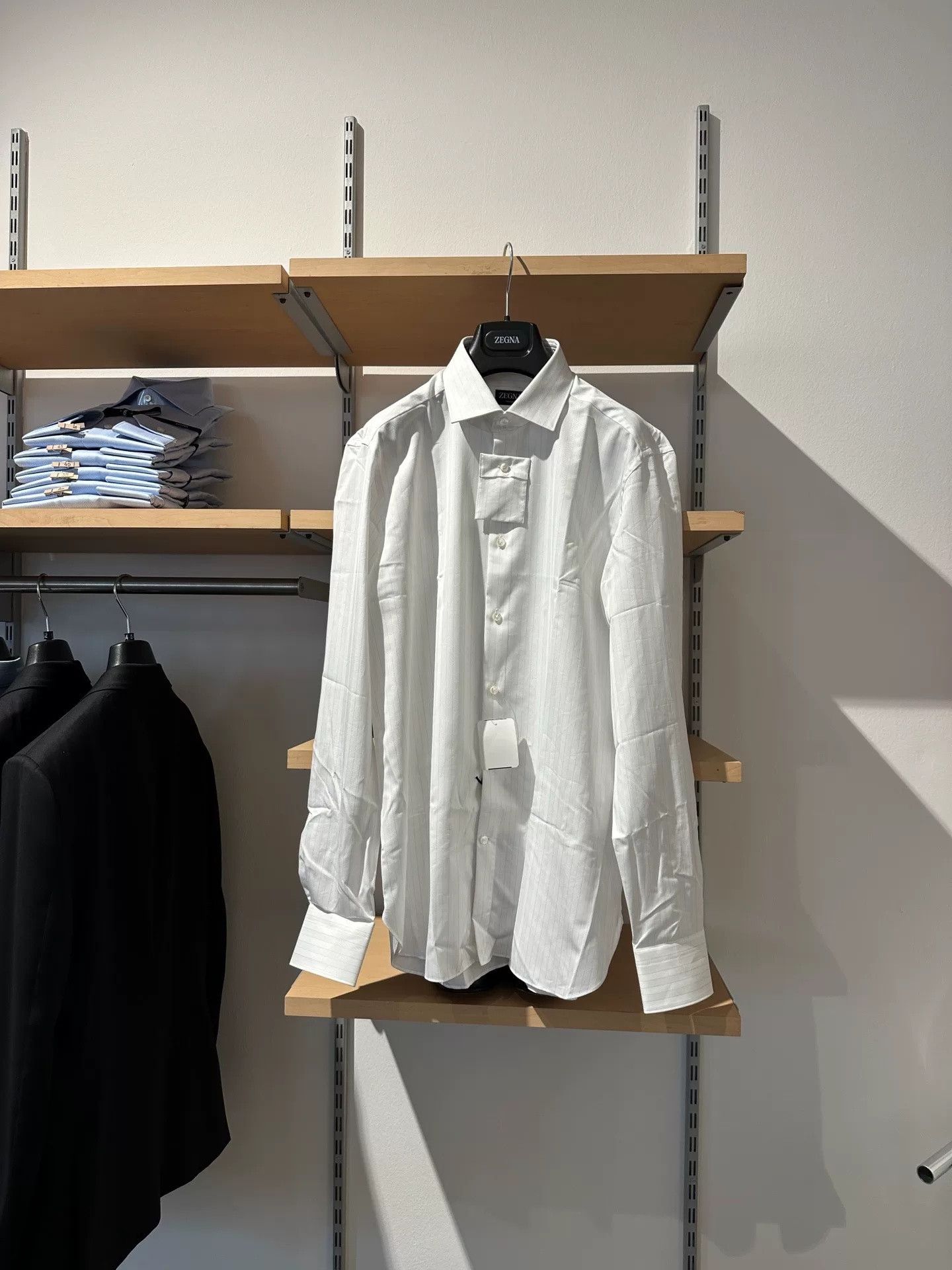 Ermenegildo Zegna Zegna Slim Fit White Long Sleeve Shirt Size US S / EU 44-46 / 1 - 7 Thumbnail