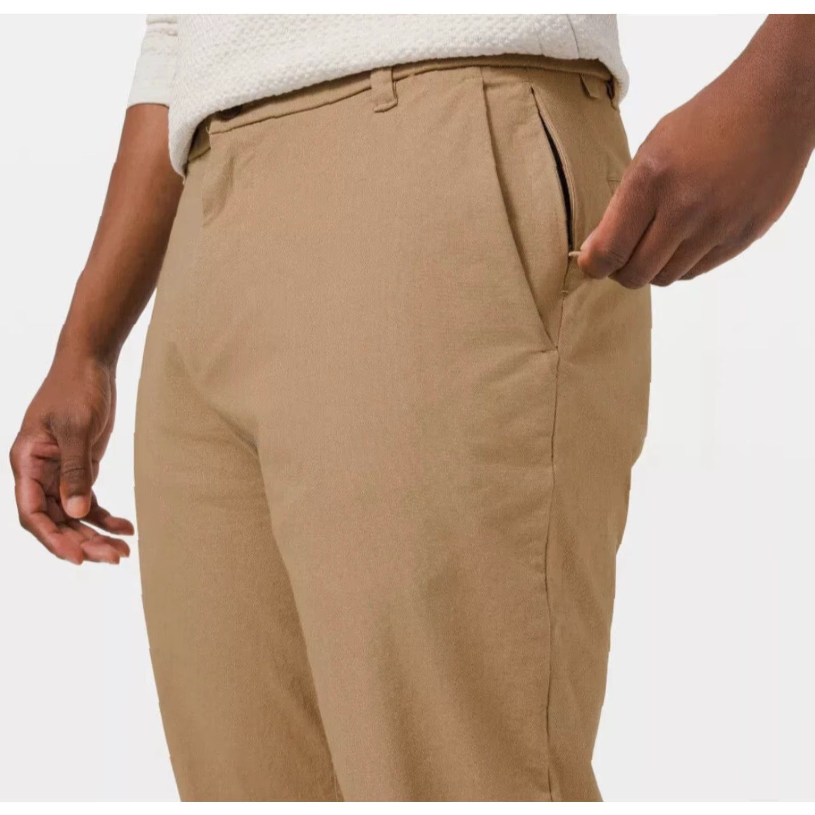 Lululemon Lululemon Men's Commission Pant Classic LM5ACMS 36x28 Tan Cotton Blend Canvas Straight Front Baggy Chino Shirt? Size US 36 / EU 52 - 3 Thumbnail