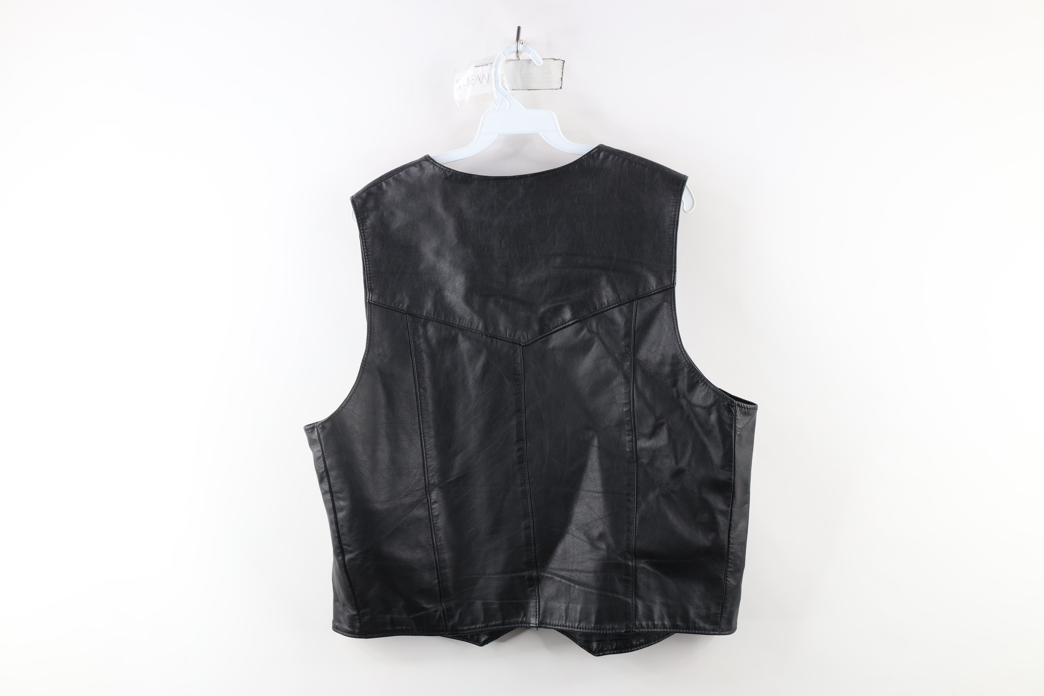 Vintage Vintage 70s Streetwear Leather Button Vest Jacket Black USA Size US L / EU 52-54 / 3 - 12 Thumbnail