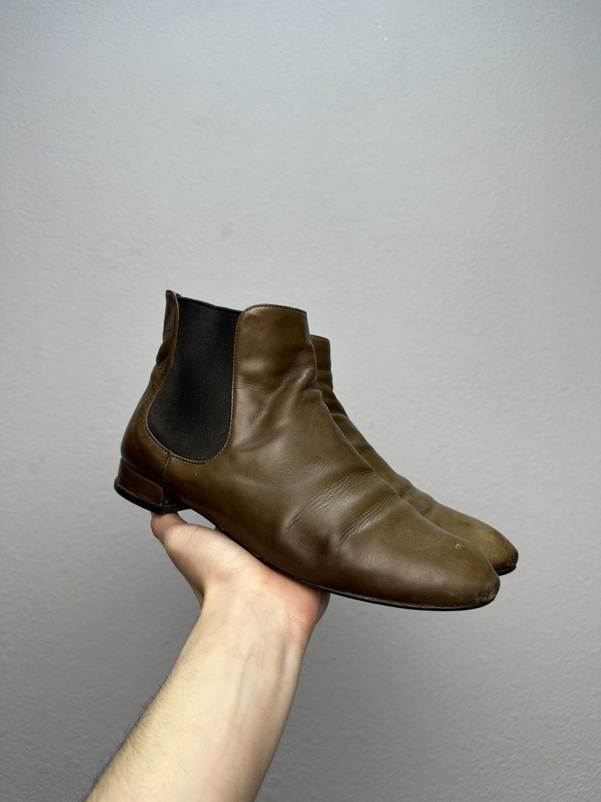 Prada × Vintage Vintage Prada Milano Biker Leather Boots As98 Shoes Size US 8 / IT 38 - 1 Thumbnail